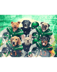 Lienzo personalizado con 6 mascotas de pie 'New York Jet-Doggos'