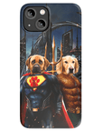 Funda personalizada para teléfono con 2 mascotas 'Superdog & Aquadog'