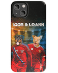 Funda personalizada para teléfono con 2 mascotas 'Russia Doggos'