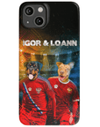 Funda personalizada para teléfono con 2 mascotas 'Russia Doggos'