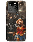 Funda personalizada para teléfono con 2 mascotas 'Superdog & Wonder Doggette'