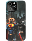 Funda personalizada para teléfono con 2 mascotas 'Superdog & Batdog'