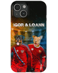 Funda personalizada para teléfono con 2 mascotas 'Russia Doggos'