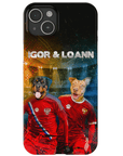 Funda personalizada para teléfono con 2 mascotas 'Russia Doggos'