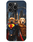 Funda personalizada para teléfono con 2 mascotas 'Superdog & Aquadog'