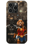 Funda personalizada para teléfono con 2 mascotas 'Superdog & Wonder Doggette'