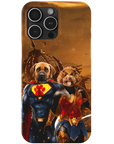 Funda personalizada para teléfono con 2 mascotas 'Superdog & Wonder Doggette'