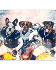 Póster personalizado para 3 mascotas "Dallas Doggos"