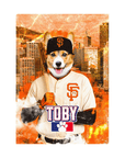Lienzo personalizado con la imagen de la mascota de pie de los San Francisco Giants