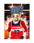 Lienzo personalizado para mascotas de pie 'Washingdog Wizards'