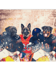 Manta personalizada para 3 mascotas 'Chicago Doggos'