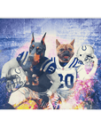 Manta personalizada para dos mascotas 'Indianapolis Doggos'