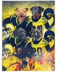 Manta personalizada para 4 mascotas "Michigan Doggos"