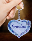 Abuela - Mamá Corazón Mascotas Niños, Llavero Acrílico Personalizado Multi Colores