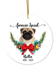Adorno navideño personalizado con foto de cerámica de forma redonda personalizada - Memorial