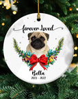 Adorno navideño personalizado con foto de cerámica de forma redonda personalizada - Memorial