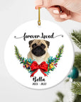 Adorno navideño personalizado con foto de cerámica de forma redonda personalizada - Memorial