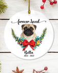 Adorno navideño personalizado con foto de cerámica de forma redonda personalizada - Memorial