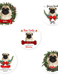 Adorno navideño personalizado con foto de cerámica, forma redonda, personalizado, corona navideña