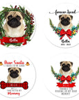 Adorno navideño personalizado con foto de cerámica de forma redonda personalizada - Memorial
