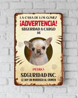 Letrero de advertencia personalizado para mascotas