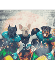 Manta personalizada para 3 mascotas "Jacksonville Doggos"