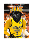 Lienzo personalizado para mascotas de pie con la leyenda "Indiana Pacers Doggos"