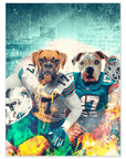 Póster personalizado para dos mascotas "Miami Doggos"