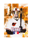Lienzo personalizado para mascotas de pie 'Baltimore Dogorioles'