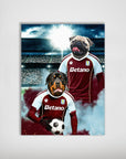 Personalized Aston Villa Doggos Football poster featuring a Rottweiler and a Pug in team jerseys.