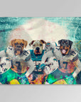 Manta personalizada para 3 mascotas 'Miami Doggos'