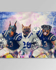 Manta personalizada para 3 mascotas 'Indianapolis Doggos'
