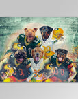 Manta personalizada para 5 mascotas "Green Bay Doggos"