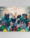 Manta personalizada para 3 mascotas "Jacksonville Doggos"