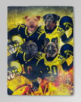 Manta personalizada para 4 mascotas "Michigan Doggos"