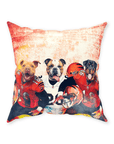 Cojín personalizado para 3 mascotas 'Cincinnati Doggos'