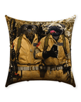 Cojín personalizado para dos mascotas 'Dogbusters'