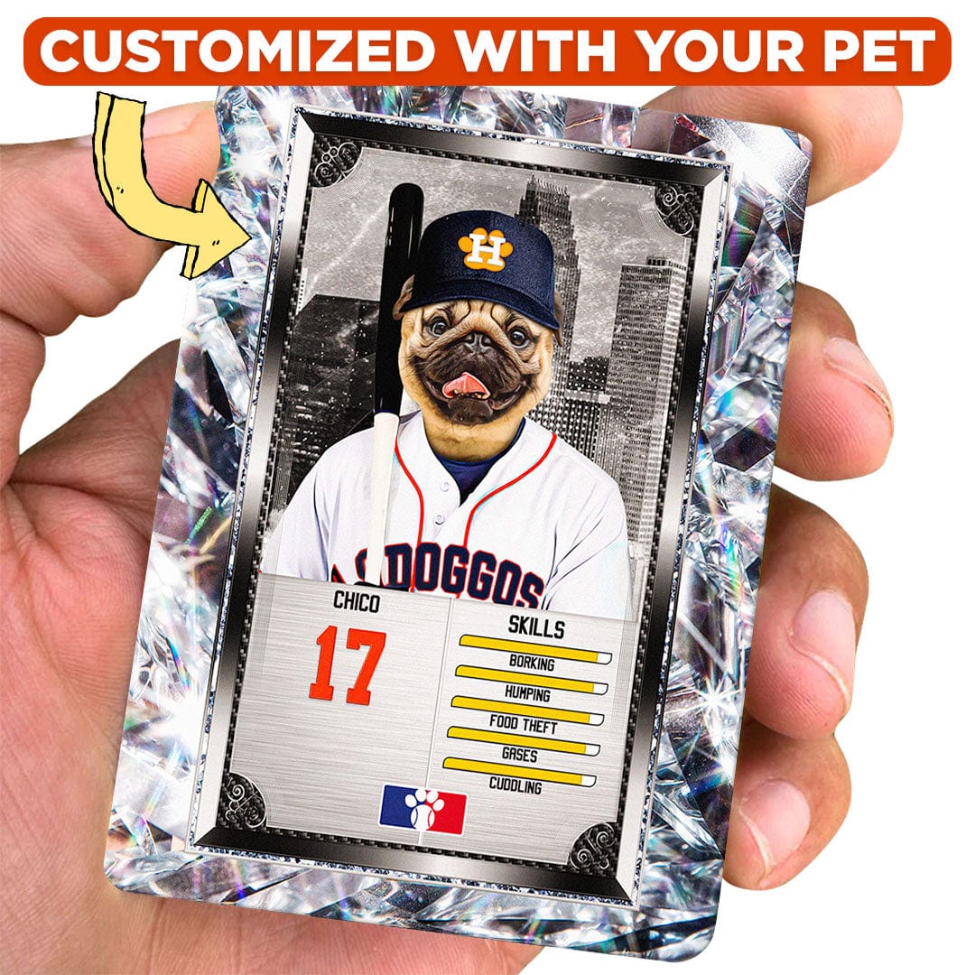 Houston Doggos' Personalized Pet Baseball Trading Card  doggovinci