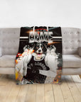 Custom personalized pet blanket featuring a Border Collie in a basketball uniform.