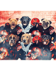 Lienzo personalizado con 6 mascotas de pie 'Cleveland Doggos'