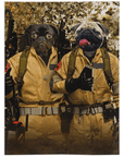 Manta personalizada para dos mascotas 'Dogbusters'
