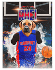 Manta personalizada para mascotas 'Dogtroit Pistons'