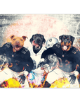 Póster personalizado para 3 mascotas "Oakland Doggos"