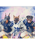 Manta personalizada para 3 mascotas 'Indianapolis Doggos'