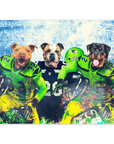 Póster Personalizado para 3 mascotas 'Seattle Doggos'