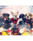 Póster personalizado para 3 mascotas "Houston Doggos"