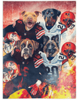 Manta personalizada para 4 mascotas "Cleveland Doggos"