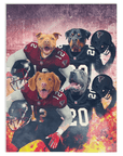 Manta personalizada para 4 mascotas 'Atlanta Doggos'