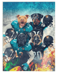 Manta personalizada para 4 mascotas "Jacksonville Doggos"
