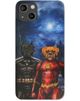 Funda personalizada para teléfono con 2 mascotas 'Batdog & Flash Doggo'